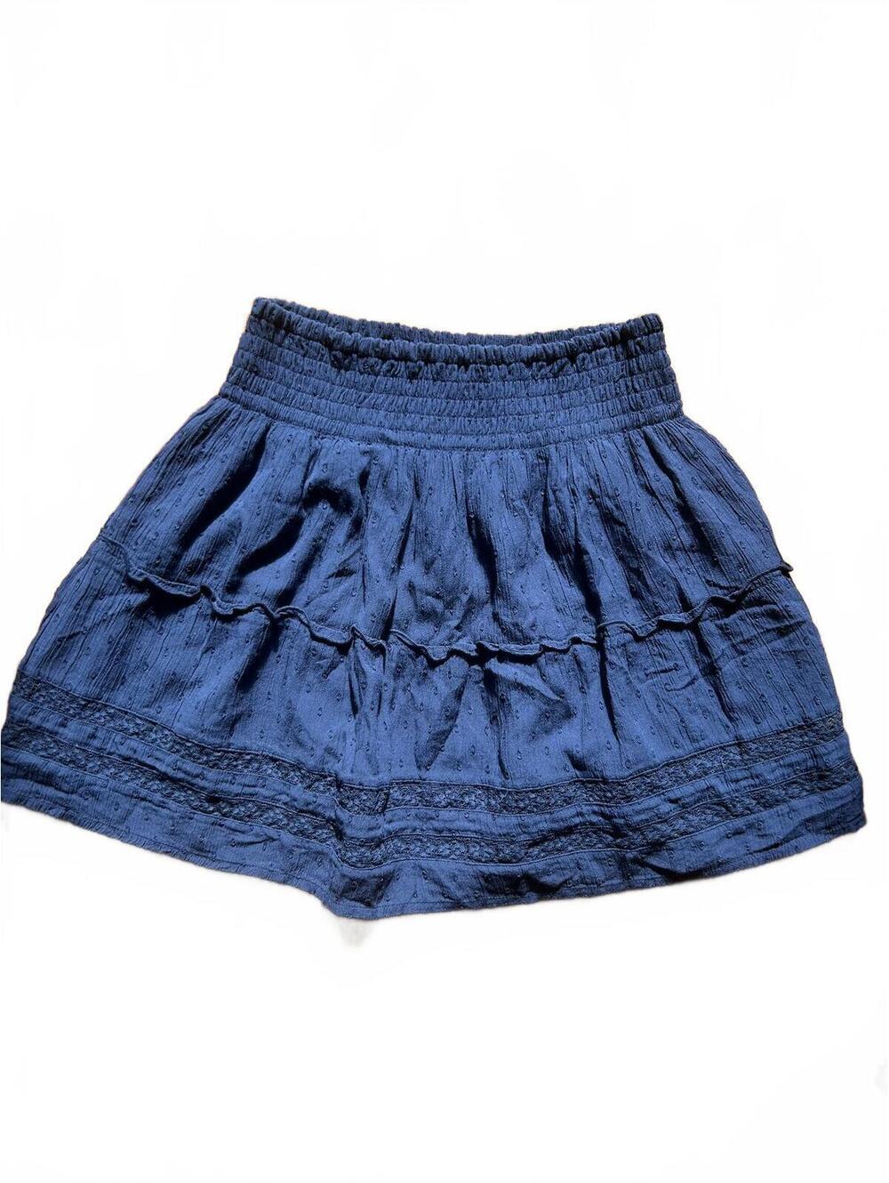 Hollister Smocked Mini Skirt Blue Size M
